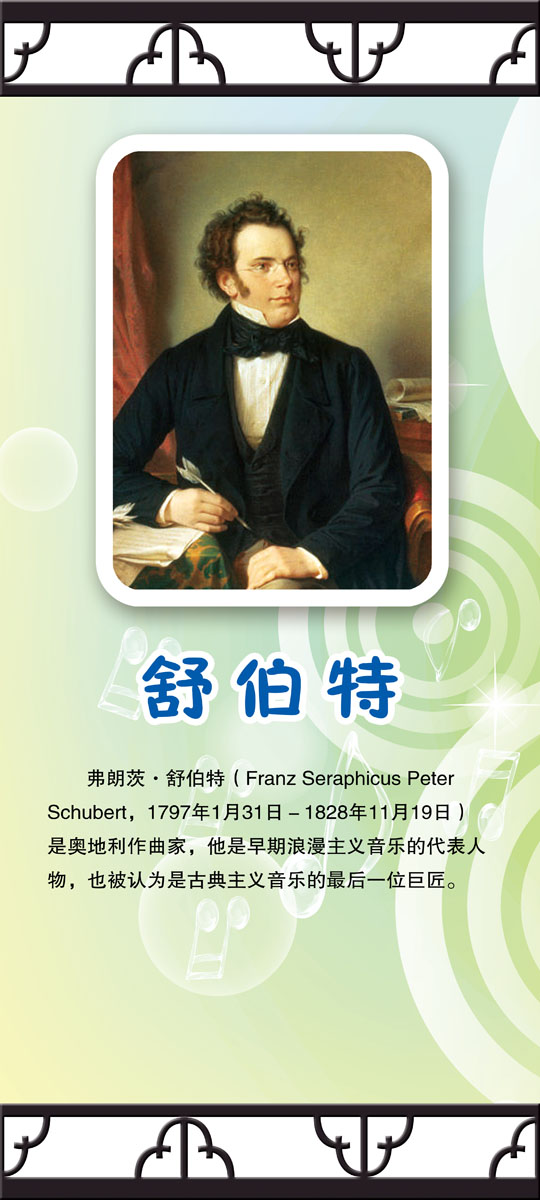535海报印制海报展板素材45舒伯特画像简介1 个性定制