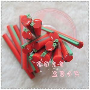 江浙沪38包邮美甲软陶条切片解压史莱姆片棒DIY饰品水果苹果