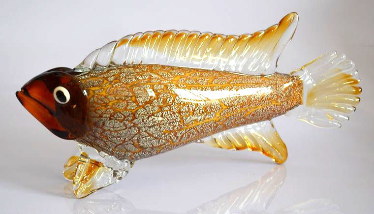 金光琉璃大鱼工艺品摆件 结婚礼品家居饰品商务开业送礼 吉庆有余