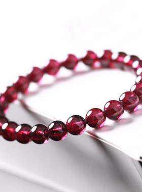 东海水晶酒红石榴石女小清新韩版