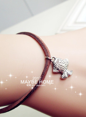 【亦许家】日系和风精致复古民族风小鱼鹿皮百搭情侣男女手