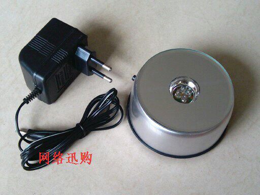 led水晶发光底座电子灯座七彩音乐旋转水晶塔玻璃玉器家居摆件特