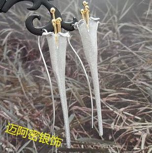 花香四溢鎏金经典 泰银 手工进口正品 曼谷 耳坠5.9cm 925纯银