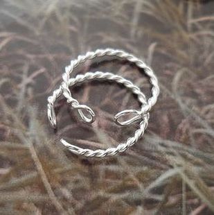 泰银 925纯银 曼谷 手工银 平安纹好运活口戒指8-13