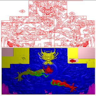 龙宝座背板 精雕线图 清式 JDP JD477 源文件 浮雕图 有线