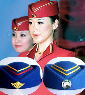 新款乐队帽庆典腰鼓队演出红色空姐帽舞台帽工作帽制服帽子礼仪帽