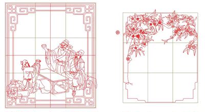 花格 精雕图 镂空 人物 刘关张三结义  源文件 JDP【JD087】