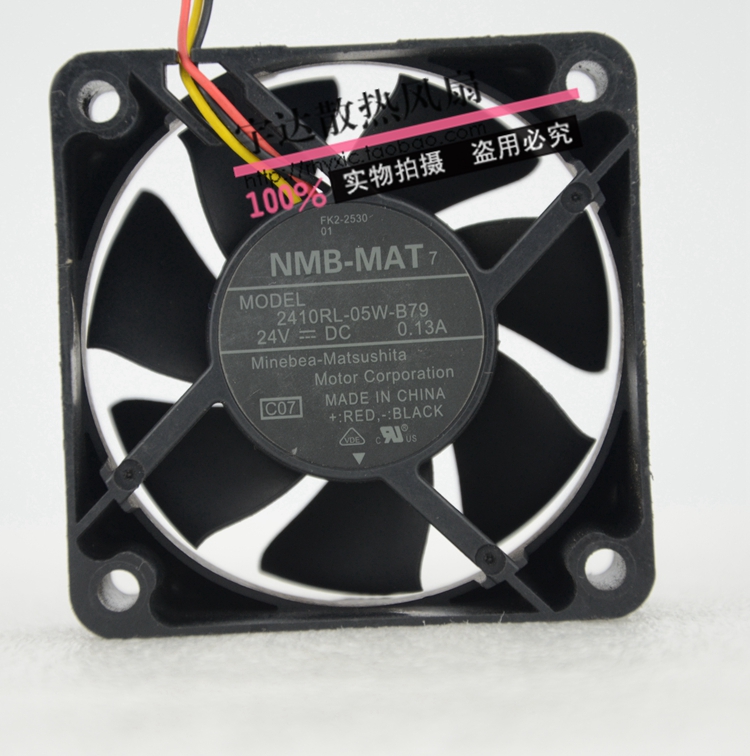 原装正品NMB 6025 6cm双滚珠24V0.13A变频器风扇2410RL-05W-B79