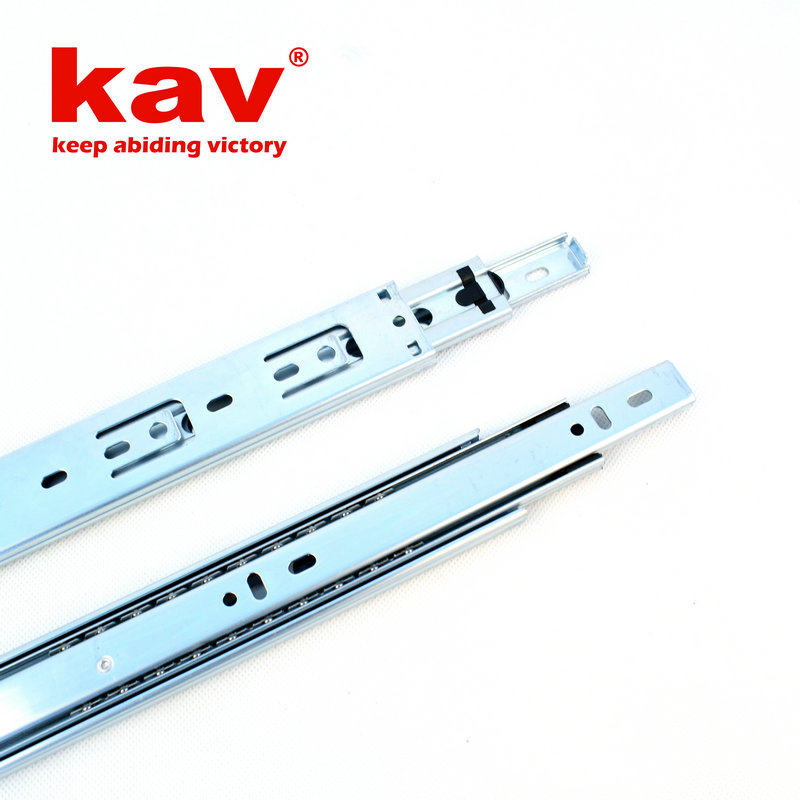 kav三节家具抽屉导轨 35宽40长3节钢珠滑轨  10-24寸侧装滚珠路轨
