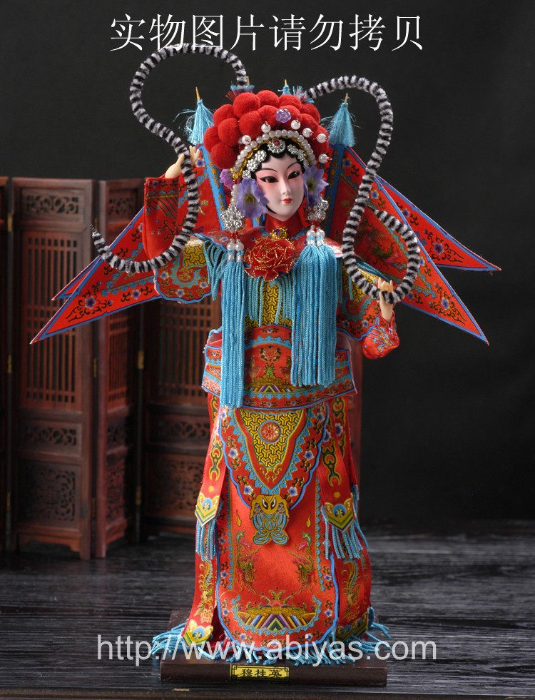 Tang Renfang Silkman, посылающий иностранный китайский стиль, Пекин, представленные по ремеслам Peking Opera Puppet Mu guiying бесплатная доставка