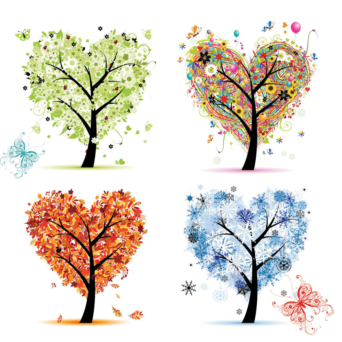 海报印制538设计展板素材1058小树艺术树爱心树设计