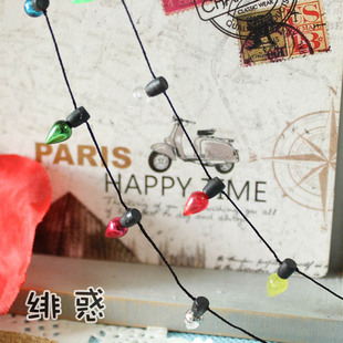 绯惑 手工DIY 娃娃用超小迷你 电灯泡 2款入 道具场景布置 半米价