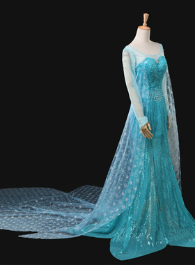 蝴蝶家现货迪士尼 冰雪奇缘cosplay白雪皇后艾萨艾沙 ELSA公主裙