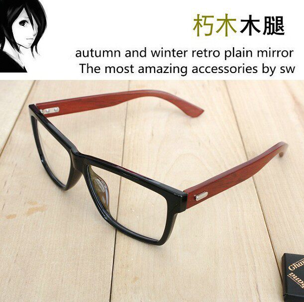日本潮人男女木质平光镜眼镜架装饰小清新古巨基韩红装逼眼镜框
