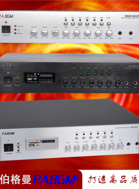 德国PABGM 650W黑色银色多功能背景音乐广播功放 USB/SD/FM收音机