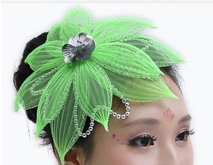 舞蹈头饰头花亮片花表演舞台秧歌饰品演出民族古典舞广场现代批发