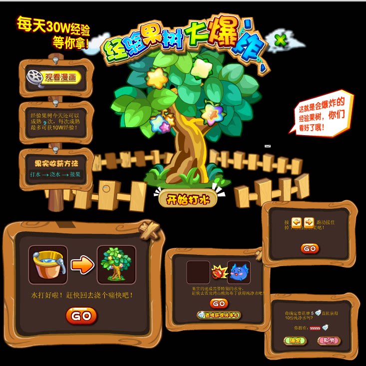 flash 矢量q版游戏 经验树 木质ui界面 面板icon 图标素材源文件