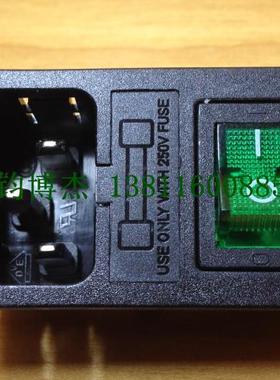 台湾原装【宏聚】AC电源插座三合一带保险绿色4脚开关 S-03F-12S