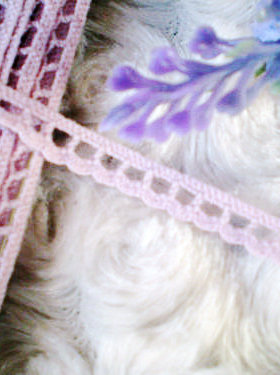 16D特价 客供 白色 浅紫色 棉线编制 小狗牙0.6cm宽3元=5米