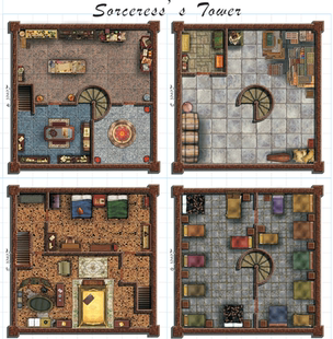 地下城 巫婆塔楼场景 跑团地图 可擦写棋盘GM冒险TRPG角色扮演