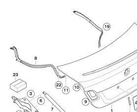 335 宝马3系原厂配件 330 LCI BMW后后备箱密封条行李箱胶条 E92