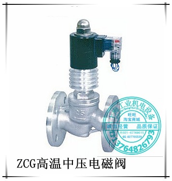 沪工-ZCG不锈钢高温法兰电磁阀 导热油蒸汽液体电磁阀 350度 DN32
