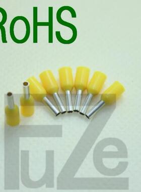 管型端子CE010006针型端子ROHS欧式紫铜尼龙护套1平方黄色E1006