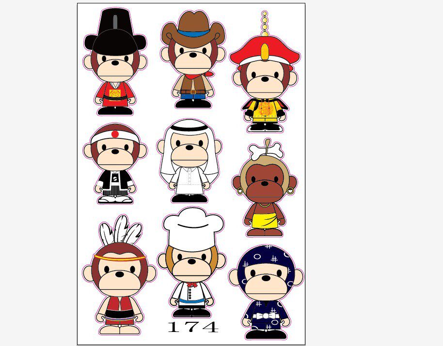 公仔猴子 个性车贴 改装贴纸涂鸦贴纸可爱笔记本贴纸 174 贴纸