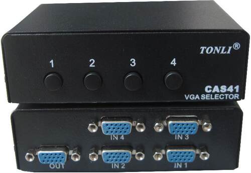 仝丽 CAS41 四进一出VGA切换器 VGA四切一切换器 VGA 4进1出共享