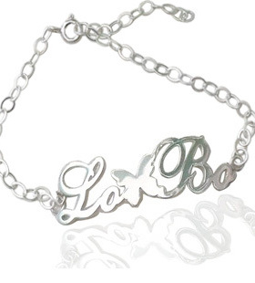 diy定做名字银手链