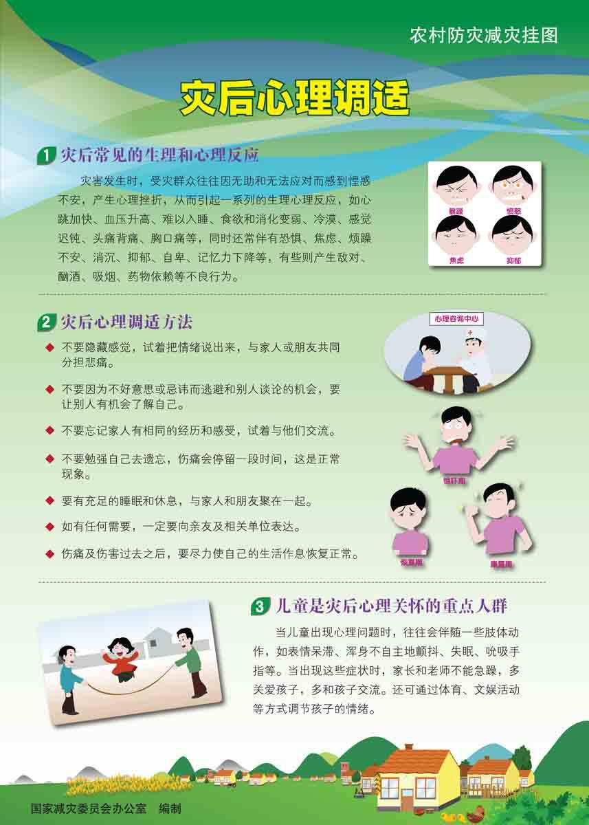 海报印制304素材防灾减灾展板5灾后心理调适   ai