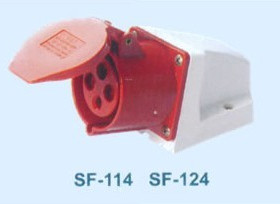 SFE上丰工业插座SF-124 32A 四极明装插座 IP44 四芯插座 380V