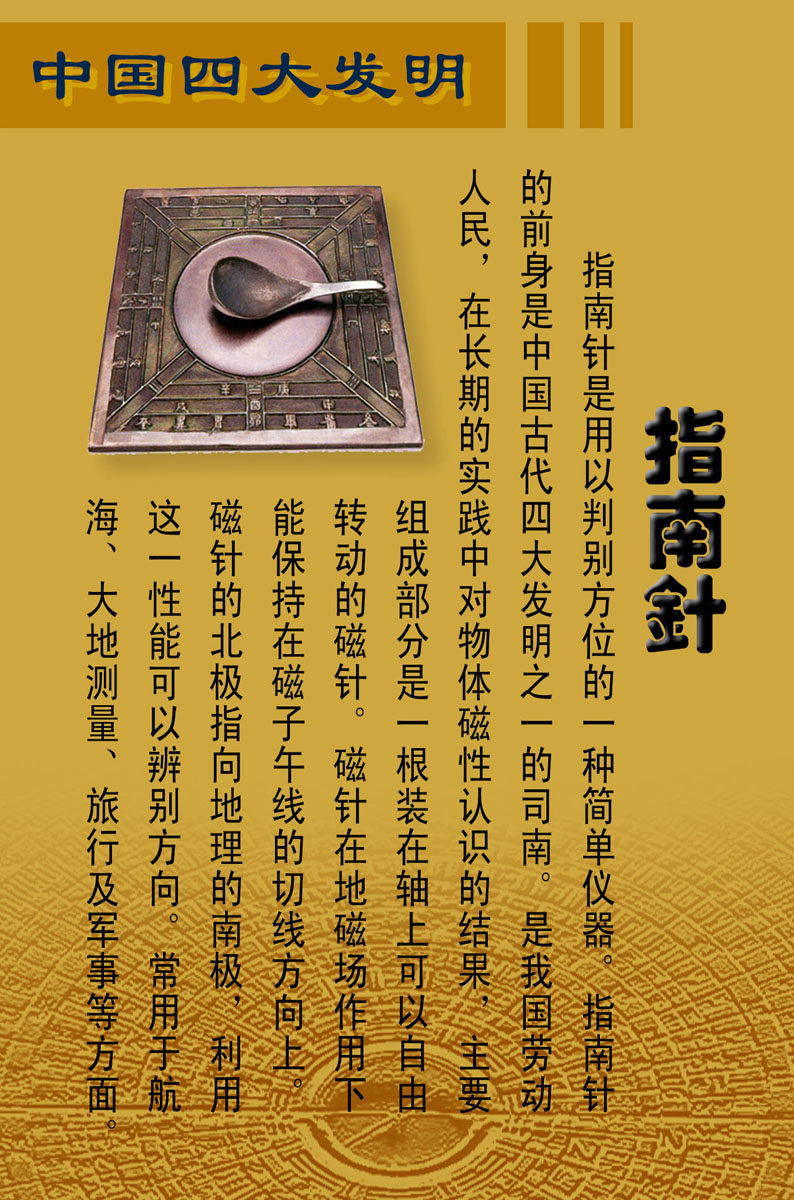 海报印制208海报展板素材(制作)2509 中国四大发明指南针