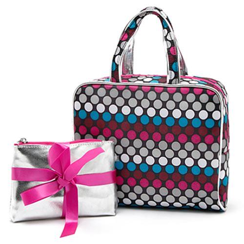 时尚靓丽多用途功能化妆包洗漱包手提款旅行分装包大小号2件套