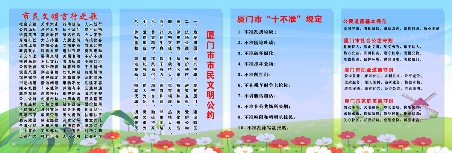 631海报印制海报展板素材451文明创建言行之歌公约十不准规定