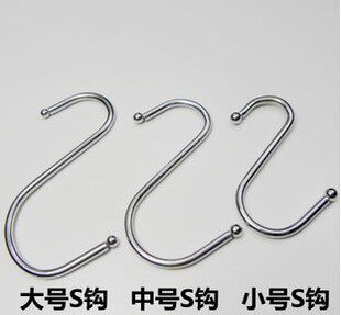 热销不锈钢S型挂钩大号挂钩 厨房浴室多用s形勾金属S钩腊肉挂钩