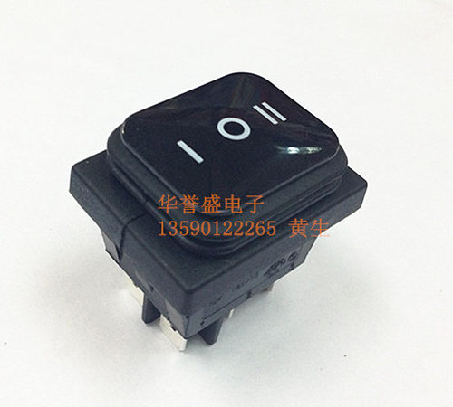 台湾RLEIL 进口防水船型 翘板 电源开关 KCD4 黑色 6脚3档 IP65