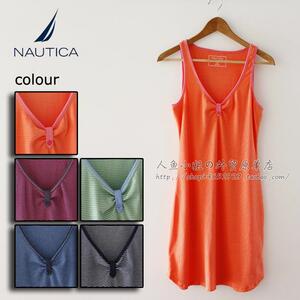 美国 N*UTICA诺帝卡 单 女 舒适 纯棉 无袖 背心裙 睡裙S--XXL