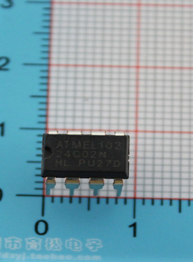 直插 AT24C02代号02B  存储器/串口EEPROM 2.7-5.5V 2K DIP-8