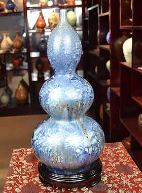 客厅葫芦德化陶瓷结晶釉工艺品