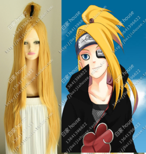 火影忍者假发 迪达拉cos假发 金黄色造型 同款护额头带+戒指