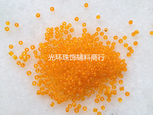 diy透明玻璃辅料橙色手工珠子
