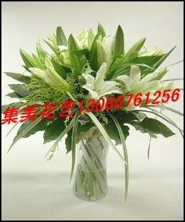 沈阳同城速递白色香水春节百合花