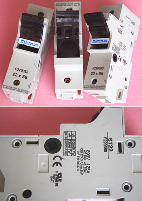 Ferraz Shawmut 1单元 125A 690V 导轨安装 保险丝座 熔断器座