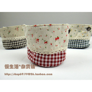 Zakka杂货棉麻布艺小吊兜可悬挂收纳盒小号收纳袋小挂袋 3款可选