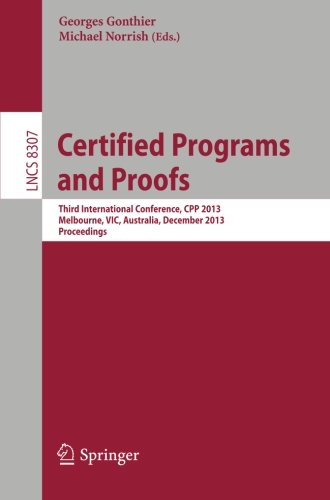 【预订】Certified Programs and Proofs 书籍/杂志/报纸 科普读物/自然科学/技术类原版书 原图主图