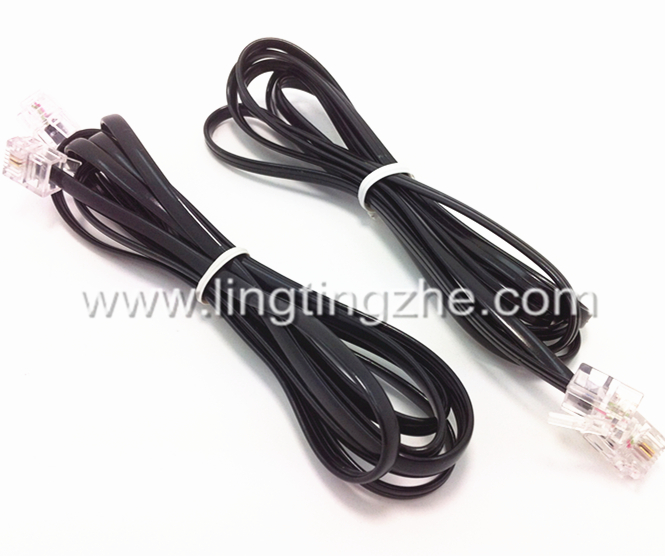 厂直销1.5米双头电话线两芯直线