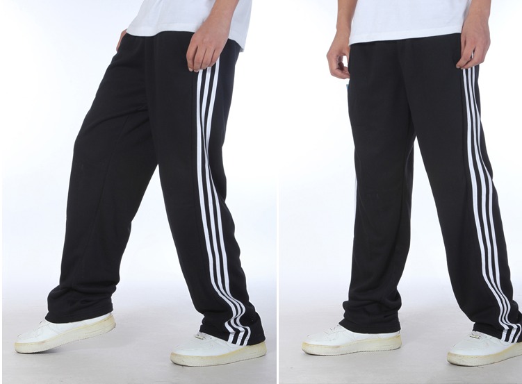 男士新款加肥加大码春秋季纯棉休闲裤时尚三杠运动裤可定做包邮