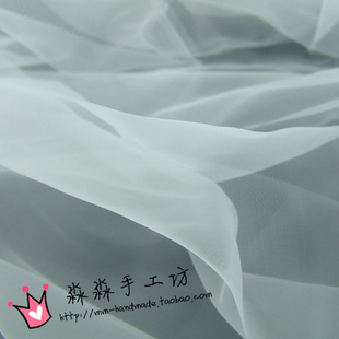 服饰会场布料 中硬白色欧根纱玻璃纱面料 婚纱礼服造型网薄柯根纱