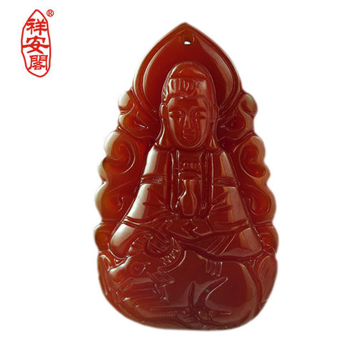 红玉髓虚空藏菩萨吊坠
